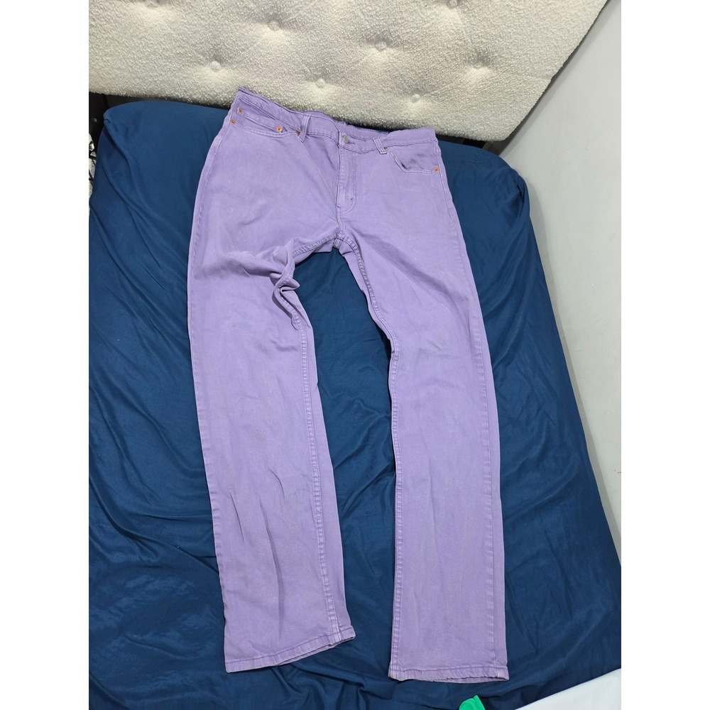 Levis 511 Slim Fit Pants Mens 38x34 Purple Lavender Twill Jeans 04511-1960